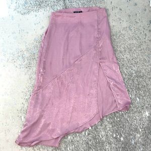 NASTY GAL - Rose Satin HighLow Skirt with Slit